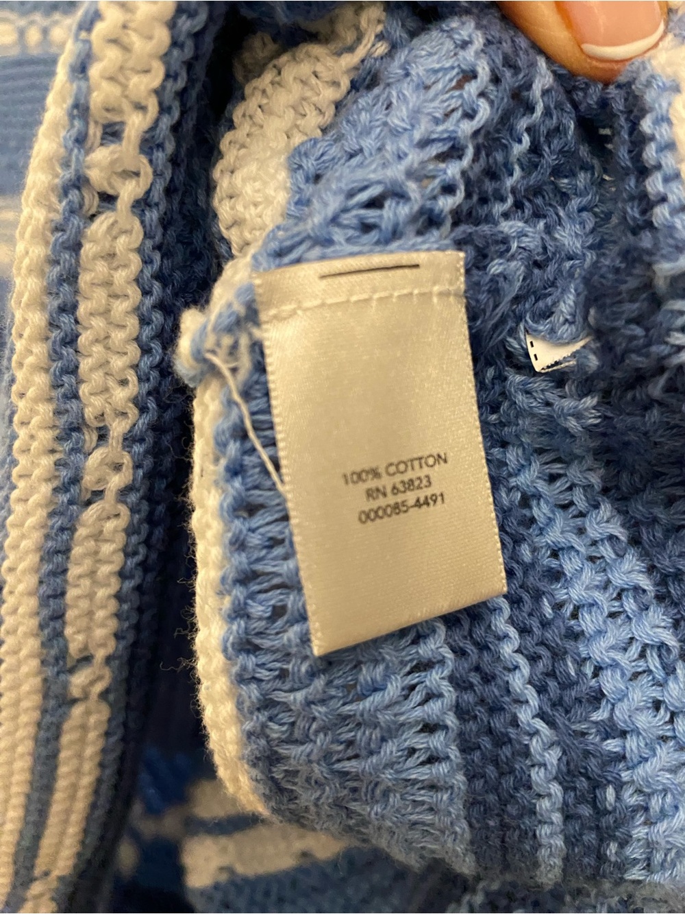 CJ Banks Blue and White Striped Knit Top - 2x - Picture 5 of 6